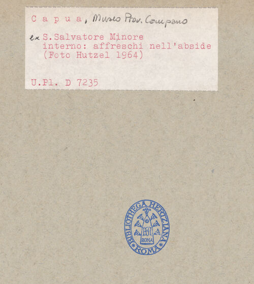 Rückseite von Bibliotheca Hertziana [https://www.deutsche-digitale-bibliothek.de/content/lizenzen/rv-fz/] Himmelfahrt Christi mit Maria, Aposteln und Engeln - Detail: Apostel (vor der Übertragung), bh095448_recto. Foto: Hutzel, Max.