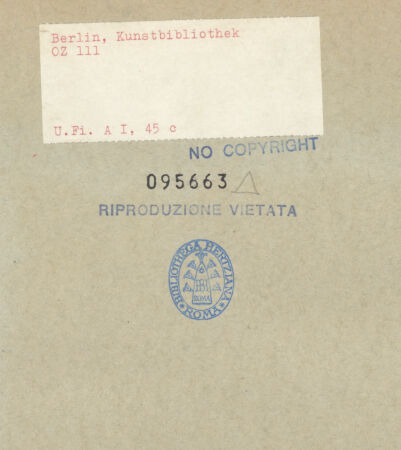 Rückseite von Bibliotheca Hertziana [https://www.deutsche-digitale-bibliothek.de/content/lizenzen/rv-ez/] Mantegna SkizzenbuchFiguren- und Pflanzenornamente - , bh095663_recto. Foto.