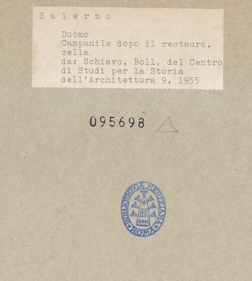 Rückseite von unbekannt [https://www.deutsche-digitale-bibliothek.de/content/lizenzen/rv-ez/] Duomo & San Matteo - Campanile nach Restaurierung (1955/1961), bh095698_recto. Foto.
