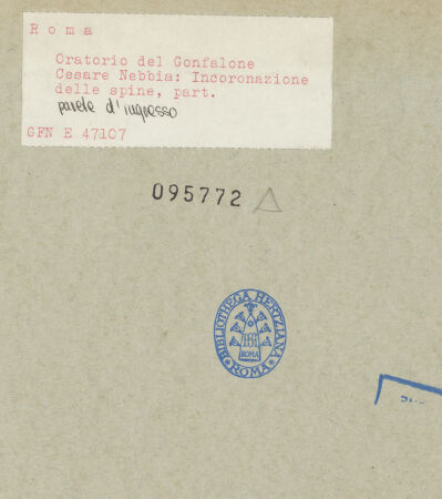 Rückseite von ICCD [https://www.deutsche-digitale-bibliothek.de/content/lizenzen/rv-ez/] Freskenzyklus zur Passion ChristiDornenkrönung Christi - , bh095772_recto. Foto.