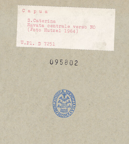 Rückseite von Bibliotheca Hertziana [https://www.deutsche-digitale-bibliothek.de/content/lizenzen/rv-fz/] Santa Caterina - Blick zur Hauptkapelle, bh095802_recto. Foto: Hutzel, Max.