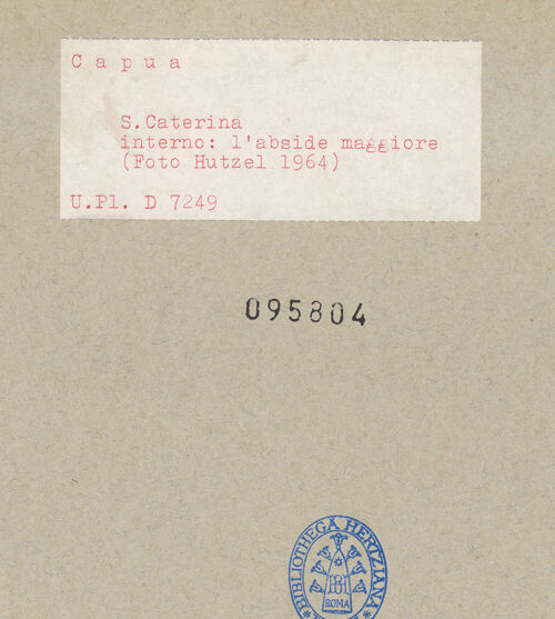 Rückseite von Bibliotheca Hertziana [https://www.deutsche-digitale-bibliothek.de/content/lizenzen/rv-fz/] Santa Caterina - Gewölbe der Hauptkapelle, bh095804_recto. Foto: Hutzel, Max.