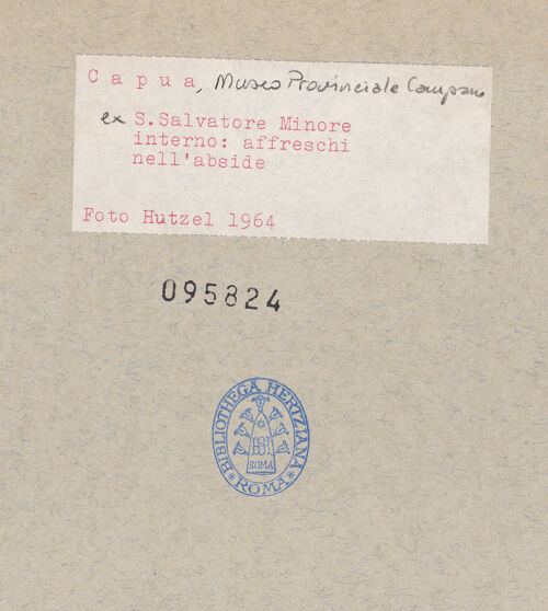 Rückseite von Hutzel, Max [https://www.deutsche-digitale-bibliothek.de/content/lizenzen/rv-ez/] Himmelfahrt Christi mit Maria, Aposteln und Engeln - Detail: Maria (vor der Übertragung), bh095824_recto. Foto: Hutzel, Max.