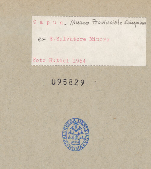 Rückseite von Hutzel, Max [https://www.deutsche-digitale-bibliothek.de/content/lizenzen/rv-ez/] Himmelfahrt Christi mit Maria, Aposteln und Engeln - Detail: Engel (vor der Übertragung), bh095829_recto. Foto: Hutzel, Max.