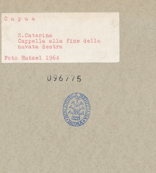 Rückseite von Hutzel, Max [https://www.deutsche-digitale-bibliothek.de/content/lizenzen/rv-ez/] Santa CaterinaRechtes Seitenschiff - Kapelle des Presbyteriums, Gewölbe, bh096775_recto. Foto: Hutzel, Max.