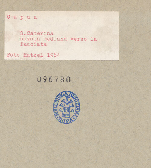 Rückseite von Hutzel, Max [https://www.deutsche-digitale-bibliothek.de/content/lizenzen/rv-ez/] Santa Caterina - Blick zur Innenfassade, bh096780_recto. Foto: Hutzel, Max.