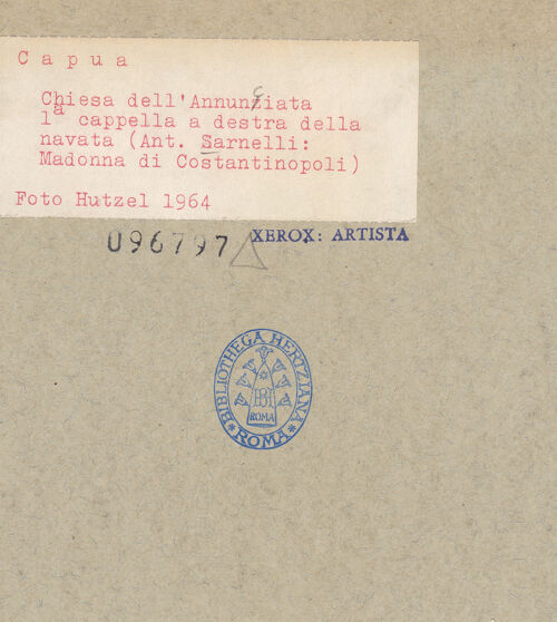Rückseite von Hutzel, Max [https://www.deutsche-digitale-bibliothek.de/content/lizenzen/rv-ez/] Chiesa dell'AnnunciataCappella della Madonna di Costantinopoli (erste Kapelle rechts) - Ansicht, bh096797_recto. Foto: Hutzel, Max.