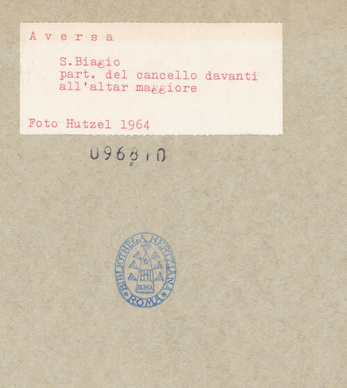 Rückseite von Hutzel, Max [https://www.deutsche-digitale-bibliothek.de/content/lizenzen/rv-ez/] Tor des Presbyteriums - Detail, Heiliger Blasius, bh096810_recto. Foto: Hutzel, Max.