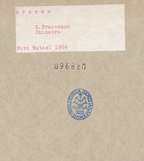 Rückseite von Hutzel, Max [https://www.deutsche-digitale-bibliothek.de/content/lizenzen/rv-ez/] San Francesco - Nordgalerie, bh096820_recto. Foto: Hutzel, Max.