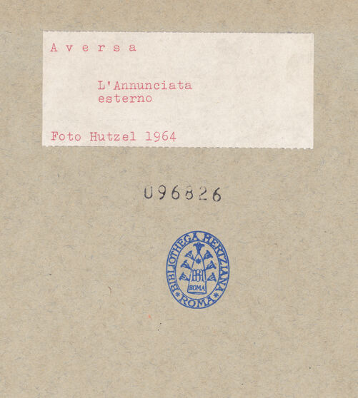 Rückseite von Hutzel, Max [https://www.deutsche-digitale-bibliothek.de/content/lizenzen/rv-ez/] Annunciata - Nordwestliche Ecke, bh096826_recto. Foto: Hutzel, Max.