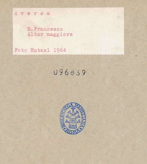 Rückseite von Hutzel, Max [https://www.deutsche-digitale-bibliothek.de/content/lizenzen/rv-ez/] San Francesco - Hauptaltar, bh096839_recto. Foto: Hutzel, Max.
