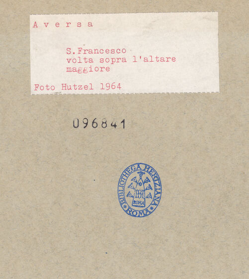 Rückseite von Hutzel, Max [https://www.deutsche-digitale-bibliothek.de/content/lizenzen/rv-ez/] San Francesco - Gewölbe, bh096841_recto. Foto: Hutzel, Max.