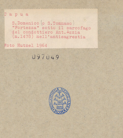 Rückseite von Hutzel, Max [https://www.deutsche-digitale-bibliothek.de/content/lizenzen/rv-ez/] Grabmal des Antonio de Azzia (de Accia,  gest. 1478) - Fortitudo, bh097049_recto. Foto: Hutzel, Max.