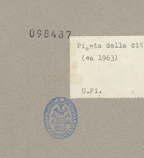 Rückseite von Bibliotheca Hertziana [https://www.deutsche-digitale-bibliothek.de/content/lizenzen/rv-ez/] Stadtplan (um 1963), Teil 5, bh098487_recto. Foto.