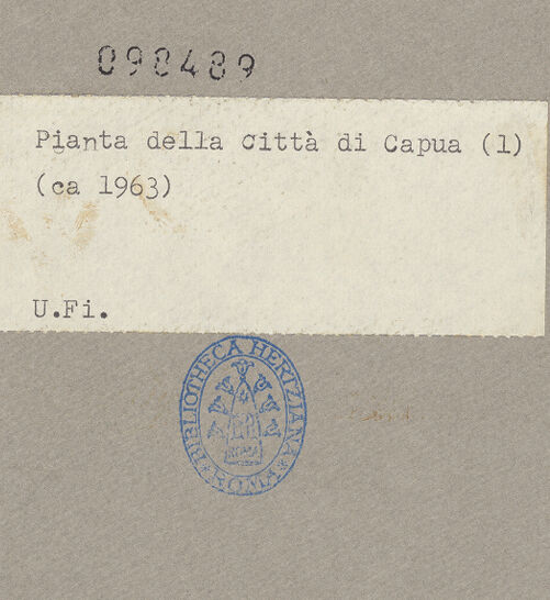 Rückseite von Bibliotheca Hertziana [https://www.deutsche-digitale-bibliothek.de/content/lizenzen/rv-ez/] Stadtplan (um 1963), Teil 1, bh098489_recto. Foto.