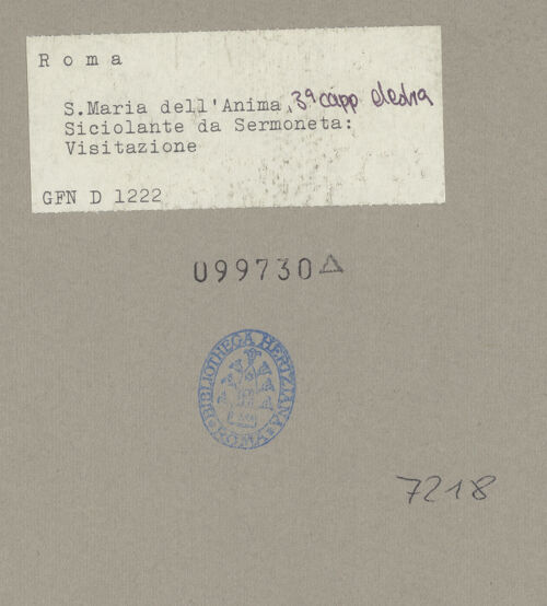 Rückseite von ICCD [https://www.deutsche-digitale-bibliothek.de/content/lizenzen/rv-ez/] MarienzyklusHeimsuchung - , bh099730_recto. Foto.