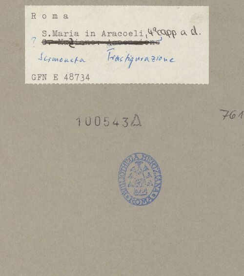 Rückseite von ICCD [https://www.deutsche-digitale-bibliothek.de/content/lizenzen/rv-ez/] Transfiguration - , bh100543_recto. Foto.