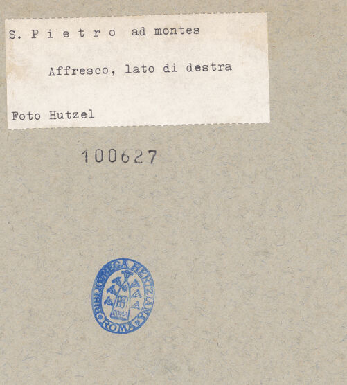 Rückseite von Hutzel, Max [https://www.deutsche-digitale-bibliothek.de/content/lizenzen/rv-ez/] Kreuzigung und Madonna zwischen Heiligen - Gesamtansicht, bh100627_recto. Foto: Hutzel, Max.