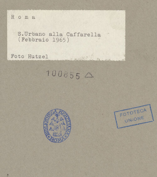 Rückseite von Hutzel, Max [https://rightsstatements.org/page/CNE/1.0/] Madonna mit Kind und den Heiligen Urbanus und Johannes - Gesamtansicht, bh100855_recto. Foto.