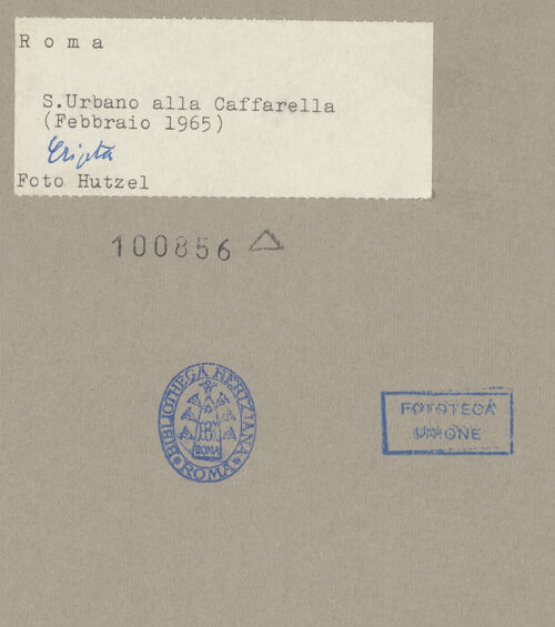 Rückseite von Hutzel, Max [https://rightsstatements.org/page/CNE/1.0/] Madonna mit Kind und den Heiligen Urbanus und Johannes - Detail: Der hl. Johannes, bh100856_recto. Foto.