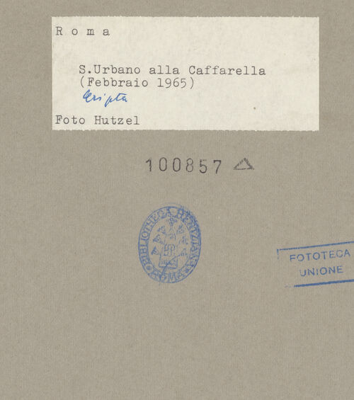 Rückseite von Hutzel, Max [https://rightsstatements.org/page/CNE/1.0/] Madonna mit Kind und den Heiligen Urbanus und Johannes - Ausschnitt: Oberkörper der Figuren, bh100857_recto. Foto.