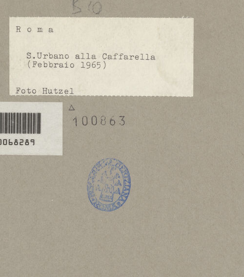 Rückseite von Hutzel, Max [https://www.deutsche-digitale-bibliothek.de/content/lizenzen/rv-ez/] Sant'Urbano alla Caffarella - Ostseite: Ausschnitt, bh100863_recto. Foto.