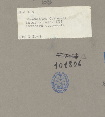 Rückseite von ICCD [https://www.deutsche-digitale-bibliothek.de/content/lizenzen/rv-ez/] Cathedra - Gesamtansicht, frontal, bh101806_recto. Foto.