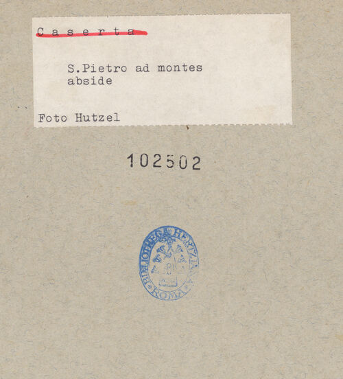 Rückseite von Hutzel, Max [https://www.deutsche-digitale-bibliothek.de/content/lizenzen/rv-ez/] San Pietro ad Montes - Mittelapsis, Detail, bh102502_recto. Foto: Hutzel, Max.