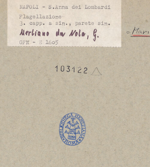 Rückseite von ICCD [https://www.deutsche-digitale-bibliothek.de/content/lizenzen/rv-ez/] Geisselung Christi - Detail: Relief (Geisselung Christi), bh103122_recto. Foto.