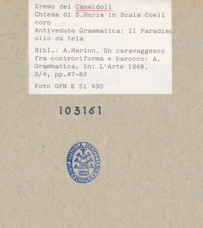 Rückseite von ICCD [https://www.deutsche-digitale-bibliothek.de/content/lizenzen/rv-fz/] Paradies - Gesamtansicht, bh103161_recto. Foto.