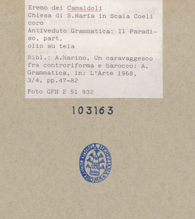 Rückseite von ICCD [https://www.deutsche-digitale-bibliothek.de/content/lizenzen/rv-fz/] Paradies - Detail, bh103163_recto. Foto.