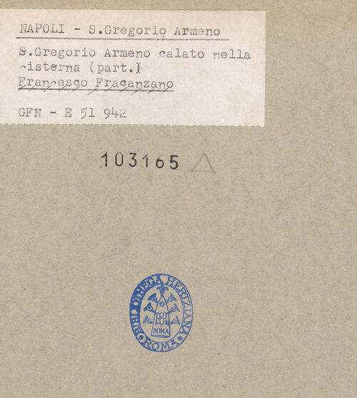 Rückseite von ICCD [https://www.deutsche-digitale-bibliothek.de/content/lizenzen/rv-ez/] Der heilige Gregor der Erleuchter wird in eine Grube geworfen - Gesamtansicht, bh103165_recto. Foto.