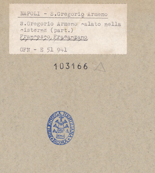 Rückseite von ICCD [https://www.deutsche-digitale-bibliothek.de/content/lizenzen/rv-ez/] Der heilige Gregor der Erleuchter wird in eine Grube geworfen - Gesamtansicht, bh103166_recto. Foto.