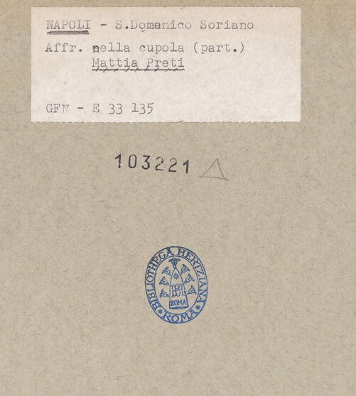 Rückseite von ICCD [https://www.deutsche-digitale-bibliothek.de/content/lizenzen/rv-ez/] Glorie des heiligen Dominikus - Detail, bh103221_recto. Foto.