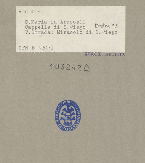 Rückseite von ICCD [https://www.deutsche-digitale-bibliothek.de/content/lizenzen/rv-ez/] Der heilige Diego heilt einen Besessenen - , bh103242_recto. Foto.