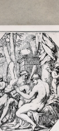 Rückseite von  [http://creativecommons.org/publicdomain/mark/1.0/] Saturn und Rhea - , bh103688. Foto.