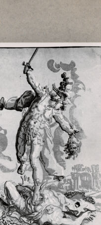 Rückseite von  [http://creativecommons.org/publicdomain/mark/1.0/] Perseus mit dem Medusenhaupt - , bh103743. Foto.