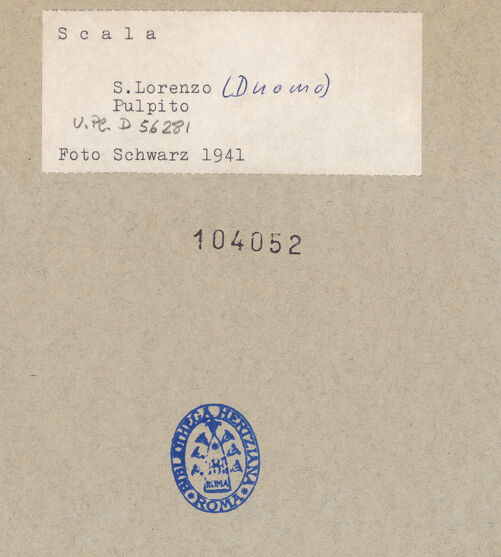 Rückseite von Bibliotheca Hertziana [https://www.deutsche-digitale-bibliothek.de/content/lizenzen/rv-fz/] Detail, bh104052_recto. Foto: Schwarz, Heinrich Mathias.