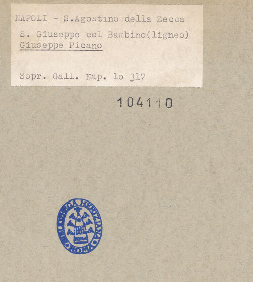 Rückseite von Sopr. BAS NA [https://www.deutsche-digitale-bibliothek.de/content/lizenzen/rv-ez/] Der heilige Joseph mit dem Christuskind - Gesamtansicht, bh104110_recto. Foto.