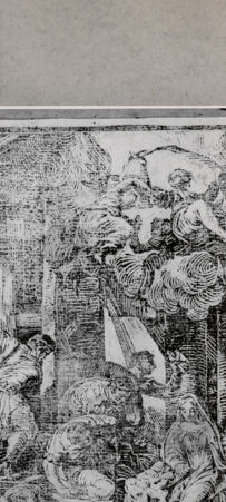 Rückseite von  [http://creativecommons.org/publicdomain/mark/1.0/] Anbetung der Hirten - , bh104595. Foto.