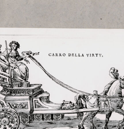 Rückseite von  [http://creativecommons.org/publicdomain/mark/1.0/] Wagen der Tugend - , bh104604. Foto.