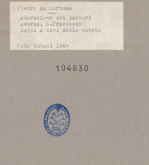 Rückseite von Hutzel, Max [https://www.deutsche-digitale-bibliothek.de/content/lizenzen/rv-ez/] Die Anbetung des Christuskindes durch die Hirten - Gesamtansicht, bh104830_recto. Foto: Hutzel, Max.