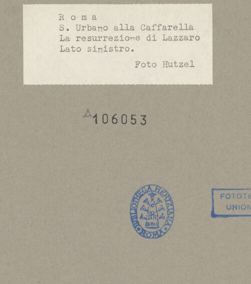 Rückseite von Hutzel, Max [https://rightsstatements.org/page/CNE/1.0/] Szenen aus dem Leben und der Passion Christi, verschiedene Märtyrer und Szenen aus der Vita der Heiligen Urban und CaeciliaVita und Passion Christi - Die Auferweckung des Lazarus, bh106053_recto. Foto: Hutzel, Max.