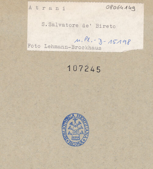 Rückseite von Bibliotheca Hertziana [https://www.deutsche-digitale-bibliothek.de/content/lizenzen/rv-fz/] Bronzetür - Detail: Maria, bh107245_recto. Foto: Lehmann-Brockhaus, Otto.