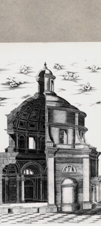 Rückseite von British Museum [https://www.deutsche-digitale-bibliothek.de/content/lizenzen/rv-ez/] Tempel des Neptun in Rom - , bh110831. Foto.