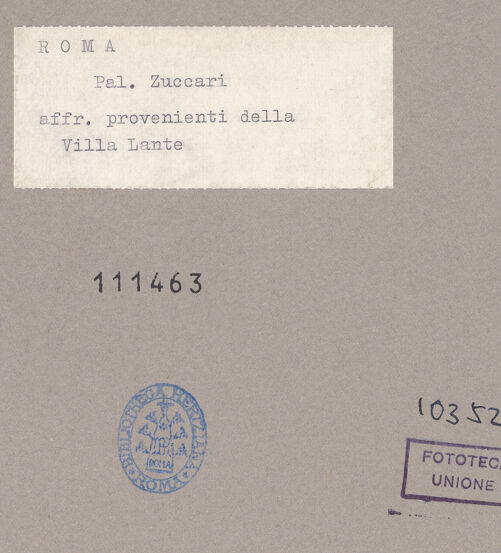 Rückseite von unbekannt [https://www.deutsche-digitale-bibliothek.de/content/lizenzen/rv-fz/] Szenen aus der römischen Geschichte und MythologieFreilassung der Cloelia nach ihrer Rückkehr in das Lager Porsennas - , bh111463_recto. Foto.