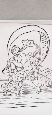 Rückseite von British Museum [https://www.deutsche-digitale-bibliothek.de/content/lizenzen/rv-ez/] Venus mit zwei Putti auf einem Delphin reitend - , bh112076. Foto.