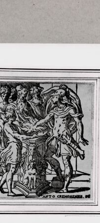 Rückseite von British Museum [https://www.deutsche-digitale-bibliothek.de/content/lizenzen/rv-ez/] Gaius Mucius Scaevola - , bh112098. Foto.