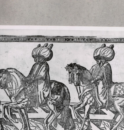 Rückseite von British Museum [https://www.deutsche-digitale-bibliothek.de/content/lizenzen/rv-ez/] Prozession von Sultan Süleyman dem Prächtigen zur Moschee, Teilstück - , bh112104. Foto.