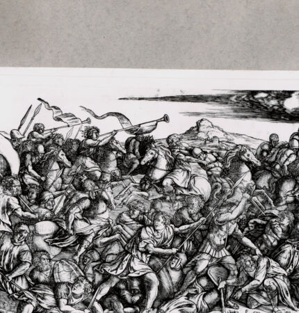 Rückseite von British Museum [https://www.deutsche-digitale-bibliothek.de/content/lizenzen/rv-ez/] Schlacht - , bh112148. Foto.